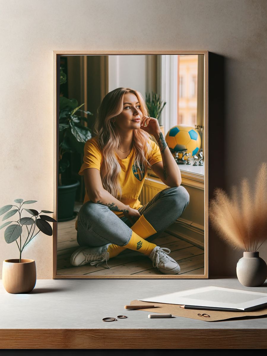 Swedish Football Fan Portrait Print. — room view 2