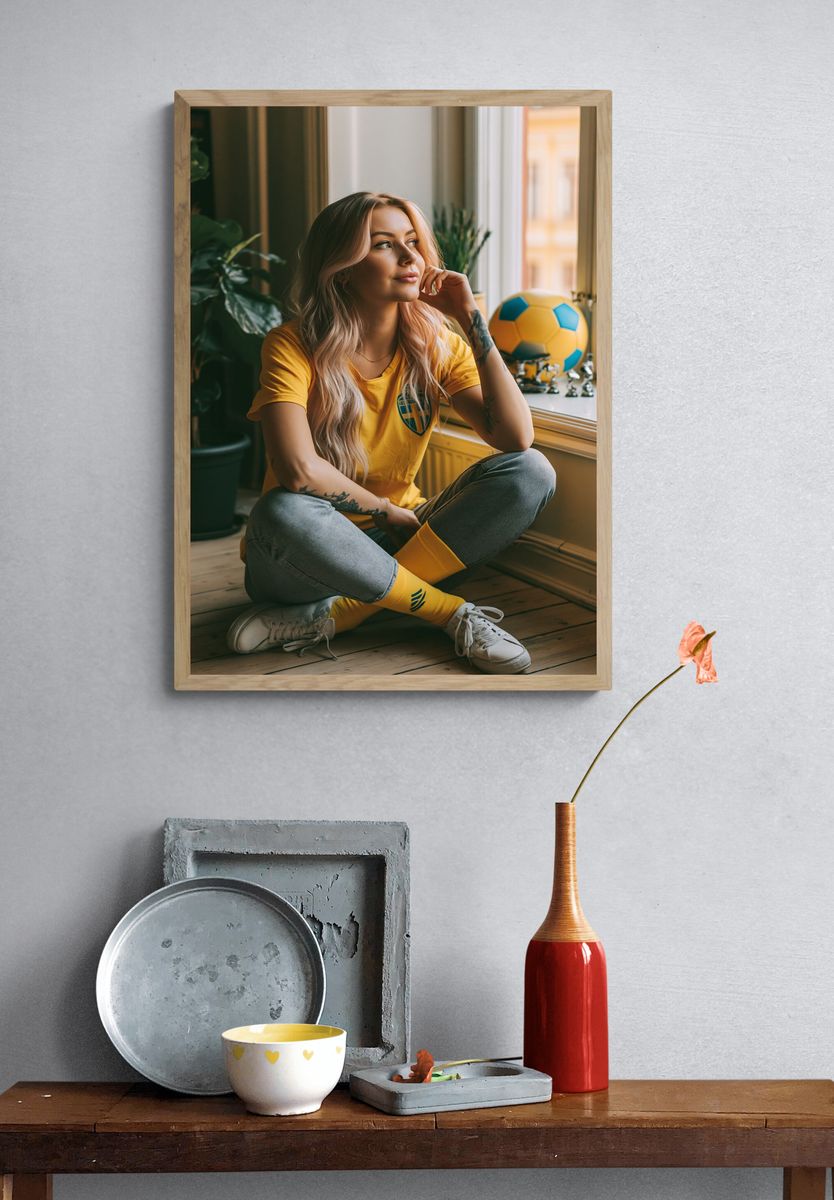 Swedish Football Fan Portrait Print. — room view 3