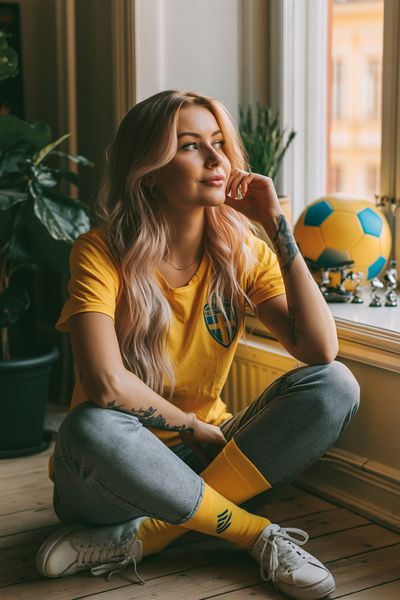 Swedish Football Fan Portrait Print.
