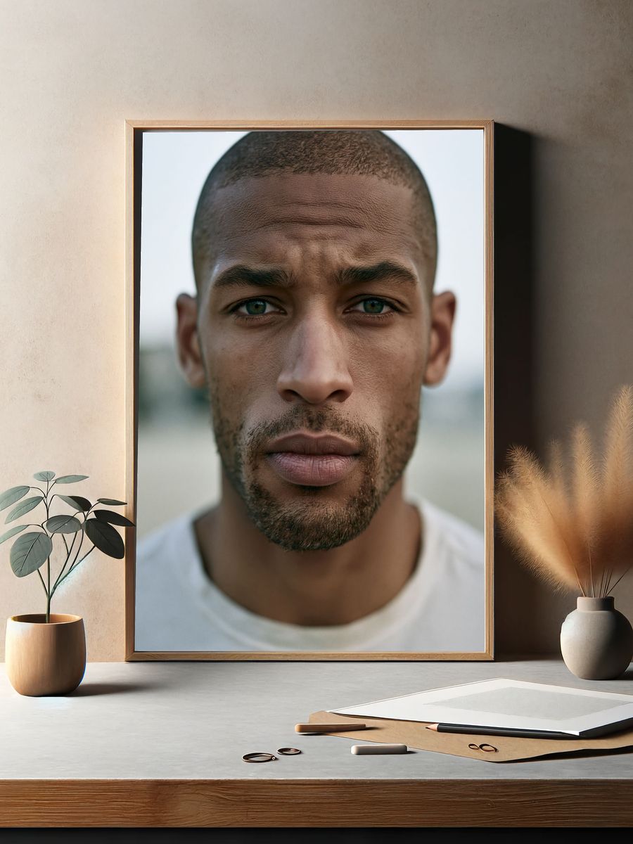 Intense Male Portrait Photography Poster. — room view 2