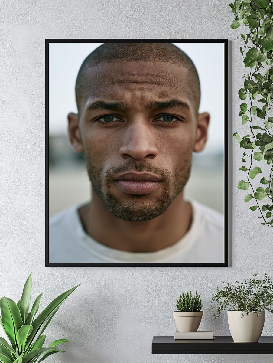 Intense Male Portrait Photography Poster. — room view 4