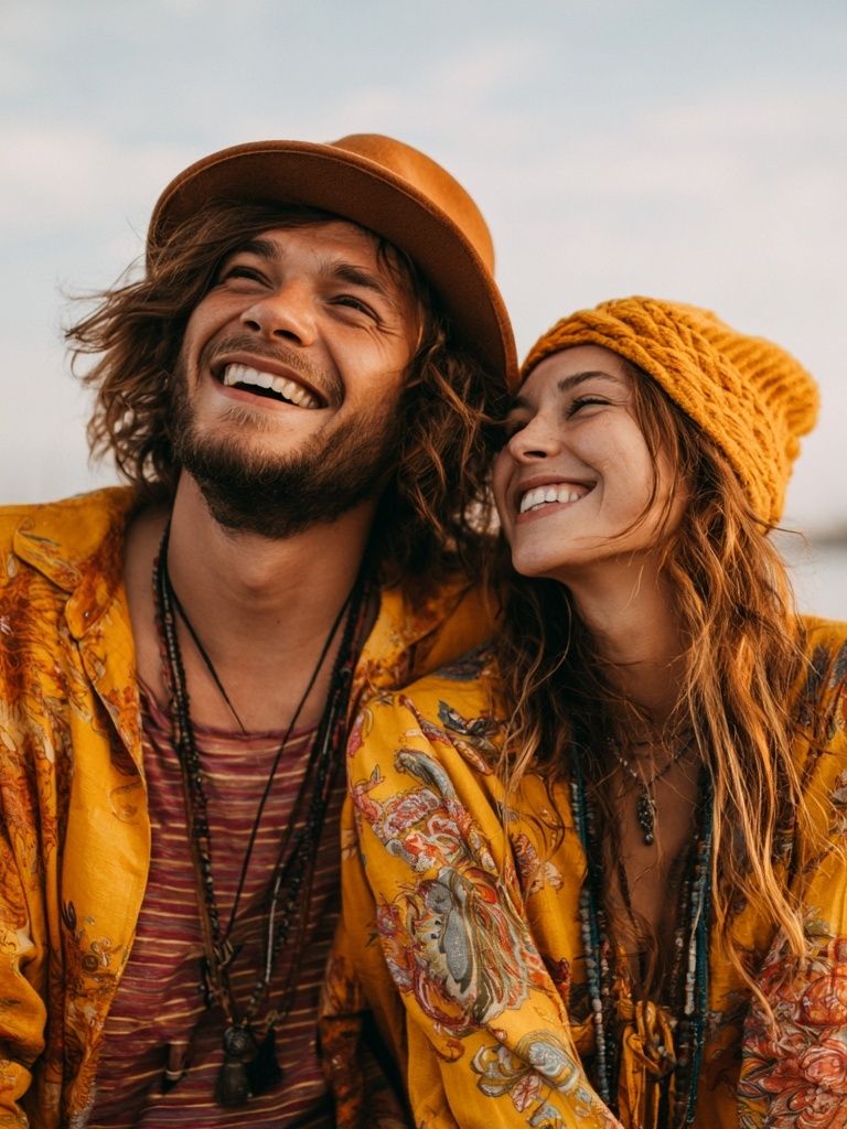 Boho Couple Portrait Photography Poster. poster detail