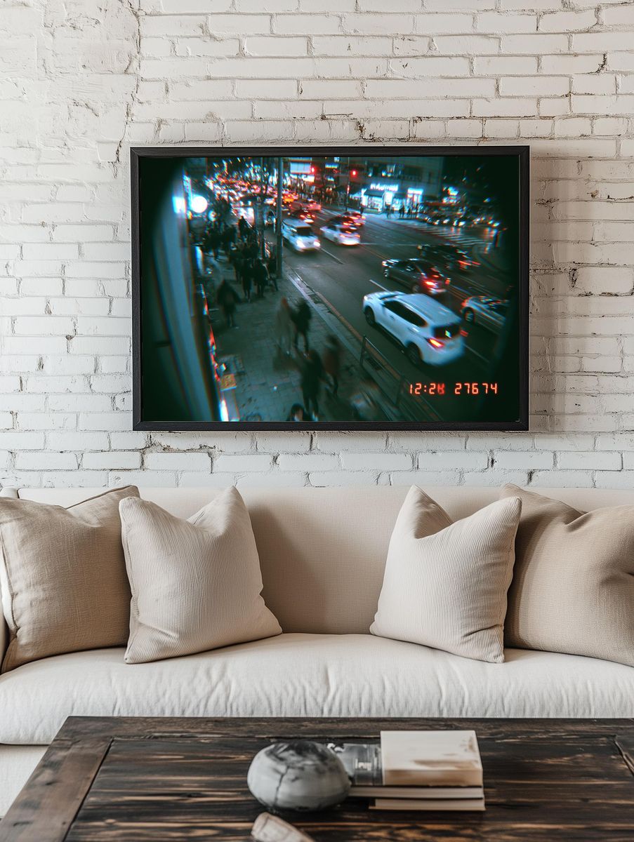 Neon City Street Photography Poster. — room view 1
