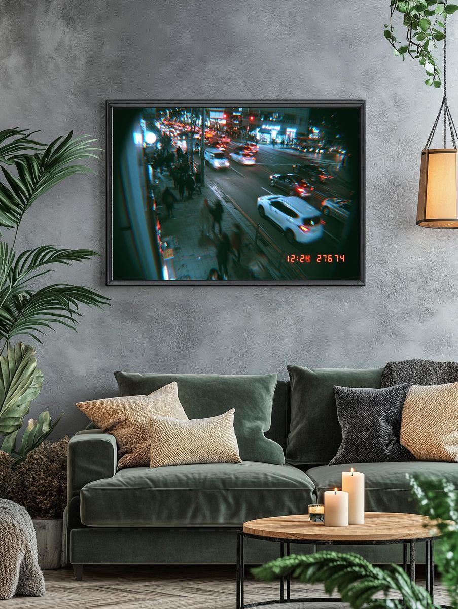 Neon City Street Photography Poster. — room view 4