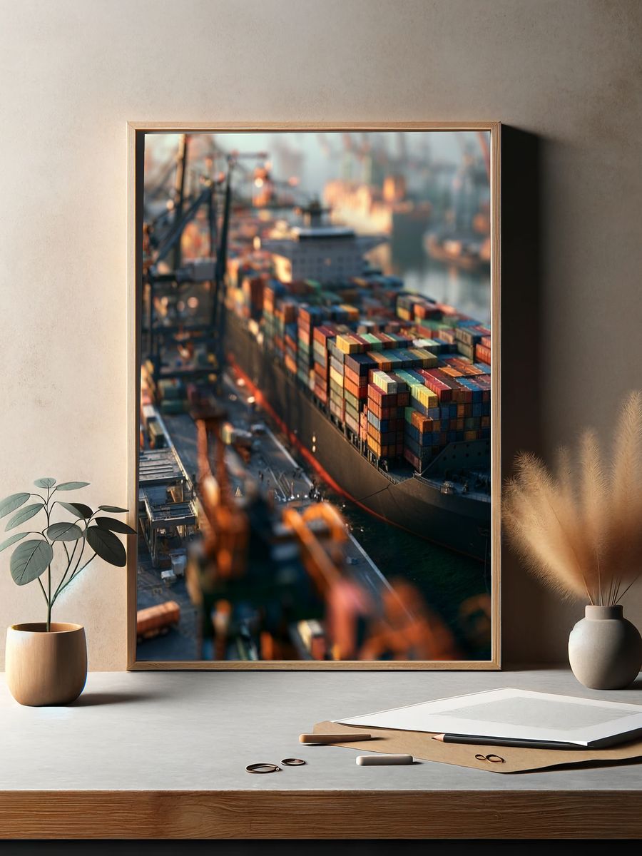 Container Ship Port Photography Poster. — room view 2