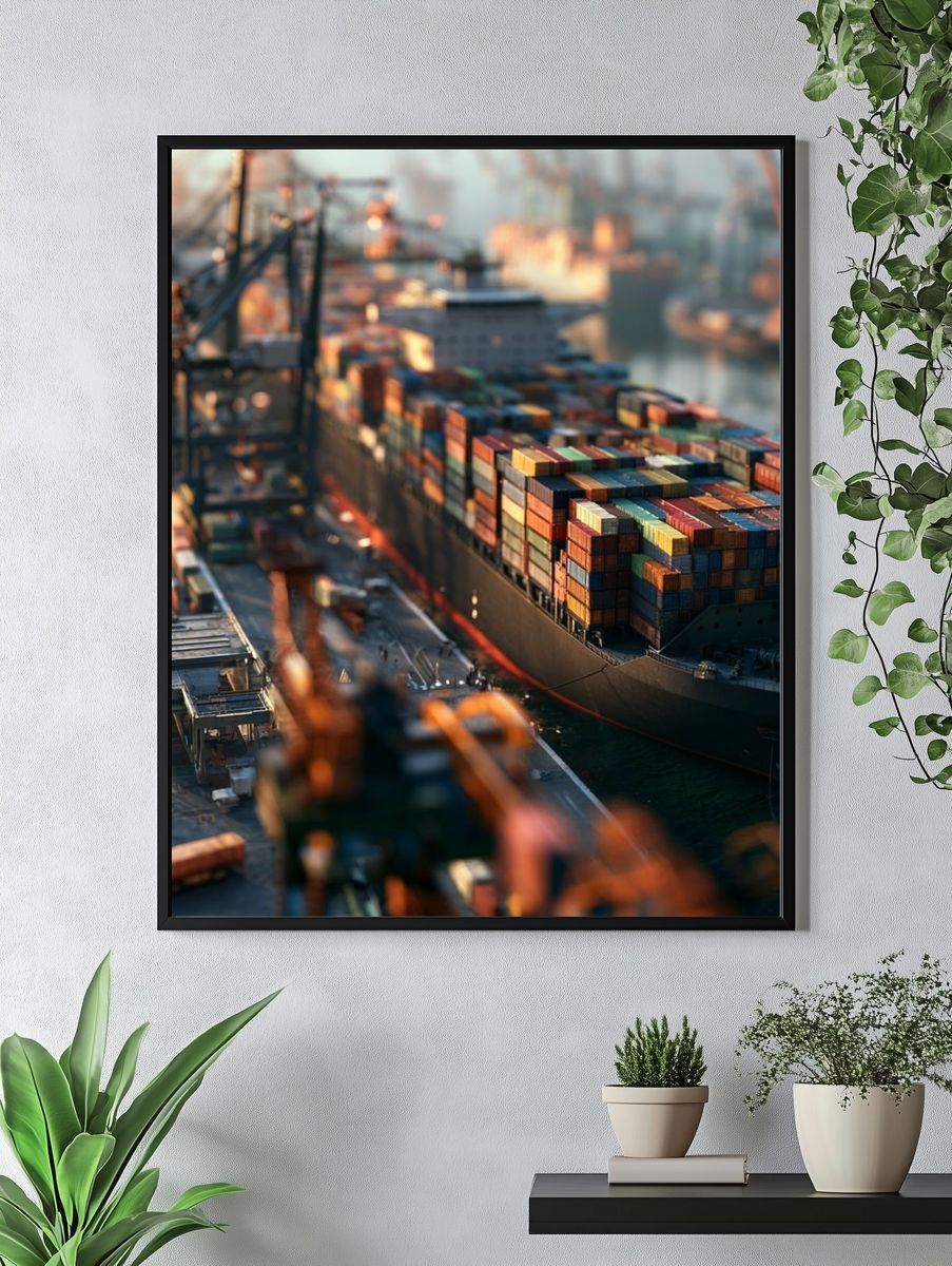 Container Ship Port Photography Poster. — room view 4