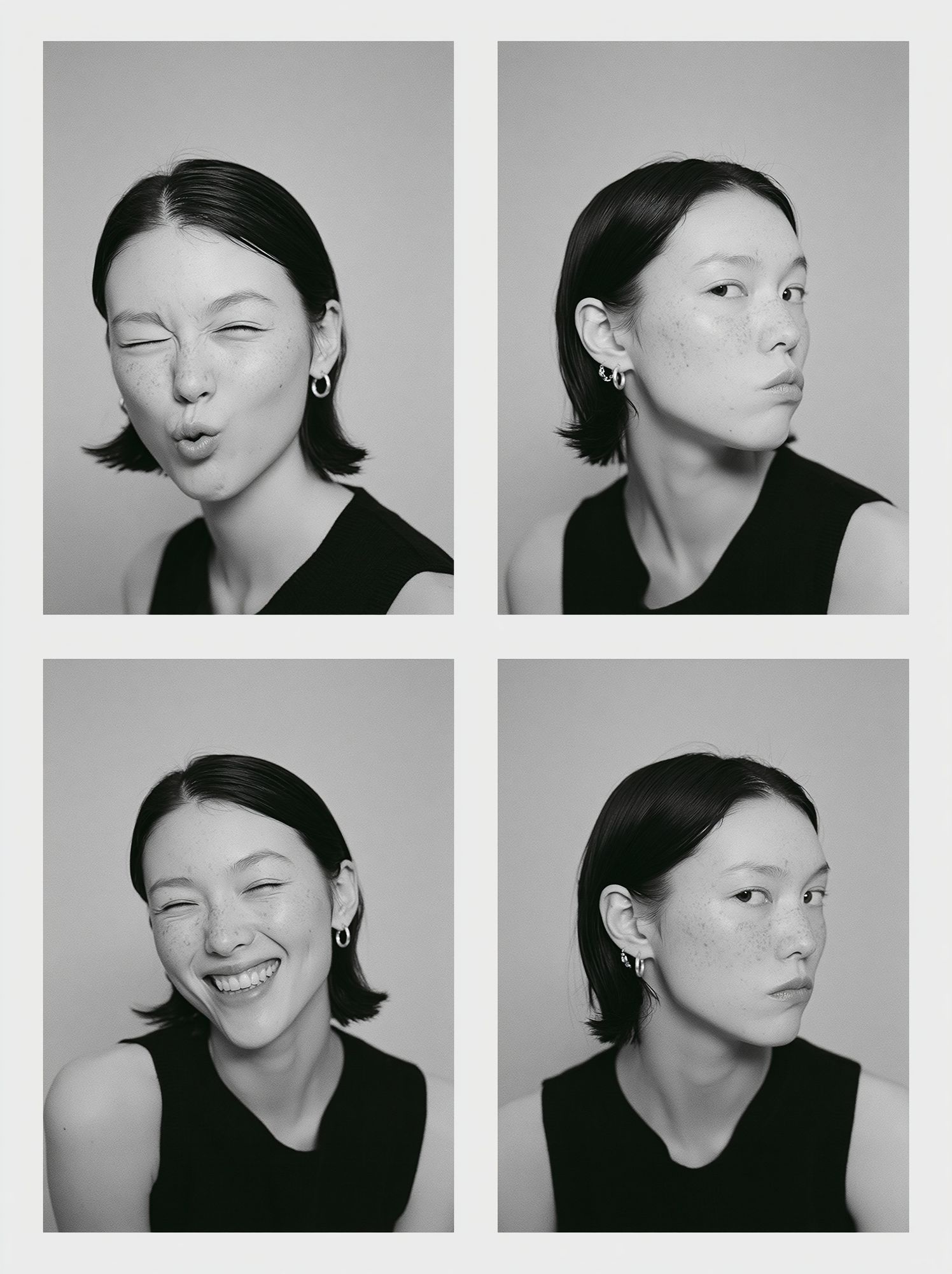 Monochrome Portrait Grid Poster. poster — photography art