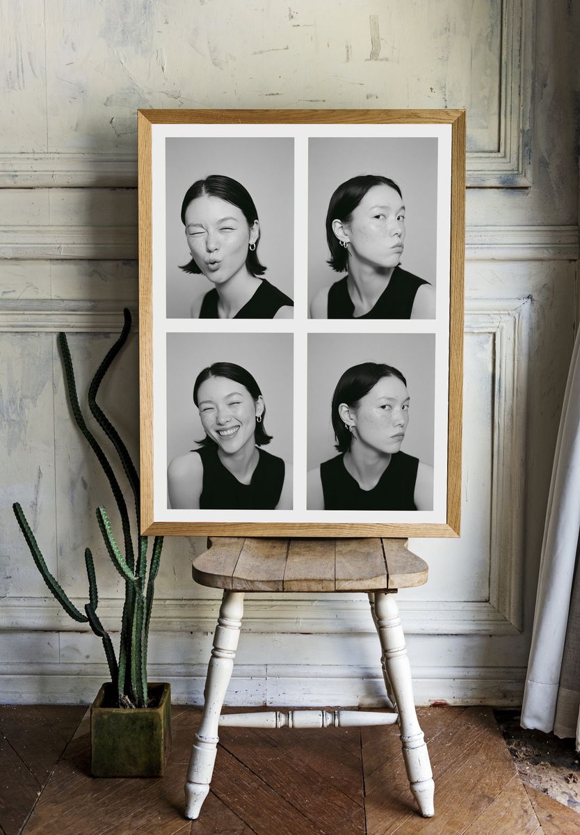 Monochrome Portrait Grid Poster. — room view 1
