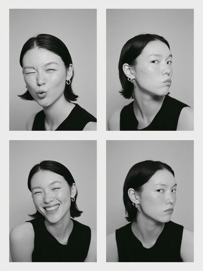Monochrome Portrait Grid Poster. poster