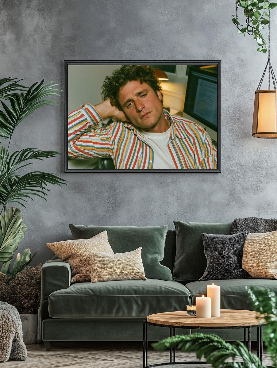 Thoughtful Man Portrait Photography Poster. — room view 4