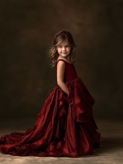 Girl in Red Dress Portrait Poster. poster