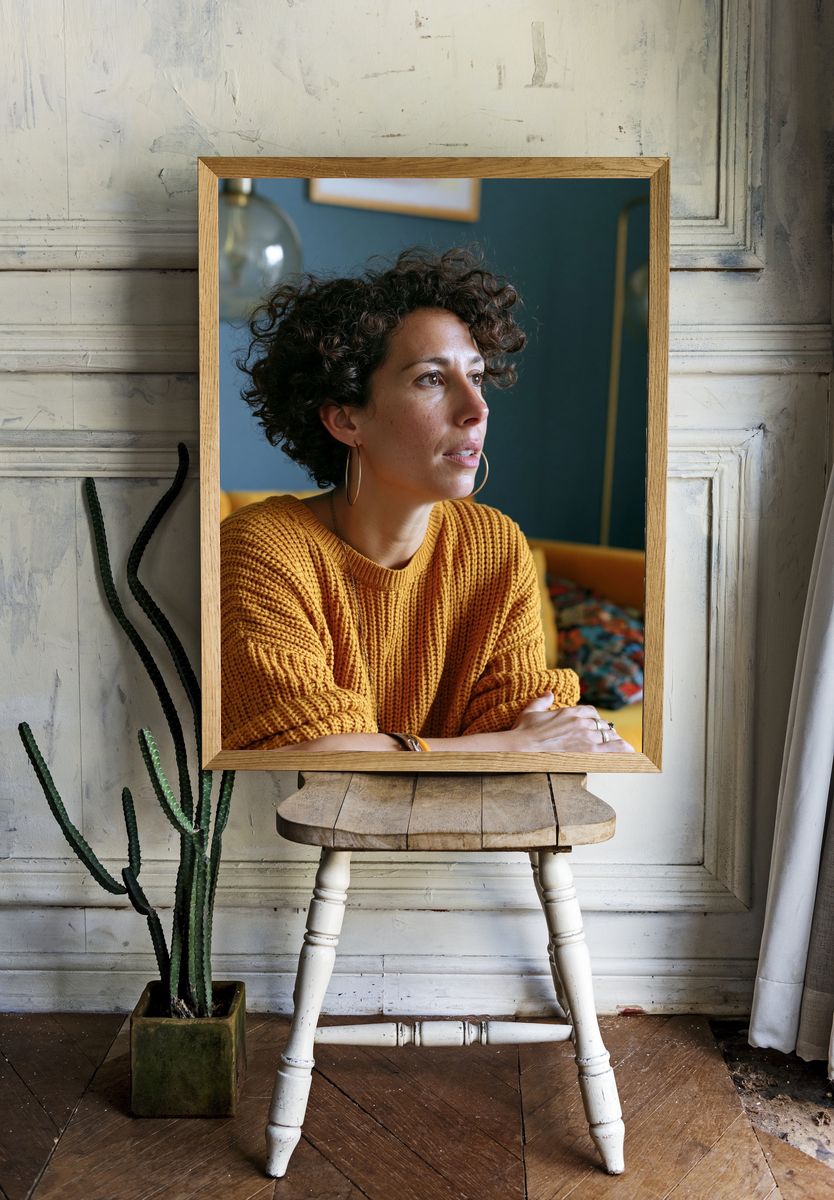 Curly Portrait Photography Poster. room preview