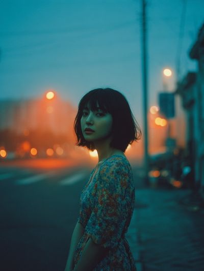 Moody Street Portrait Photography Poster. poster print