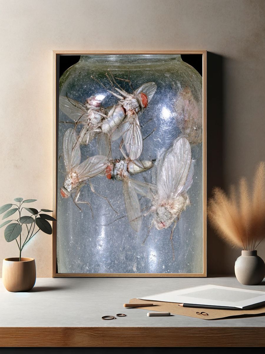 Pinned Flies Specimen Photography Poster. — room view 2
