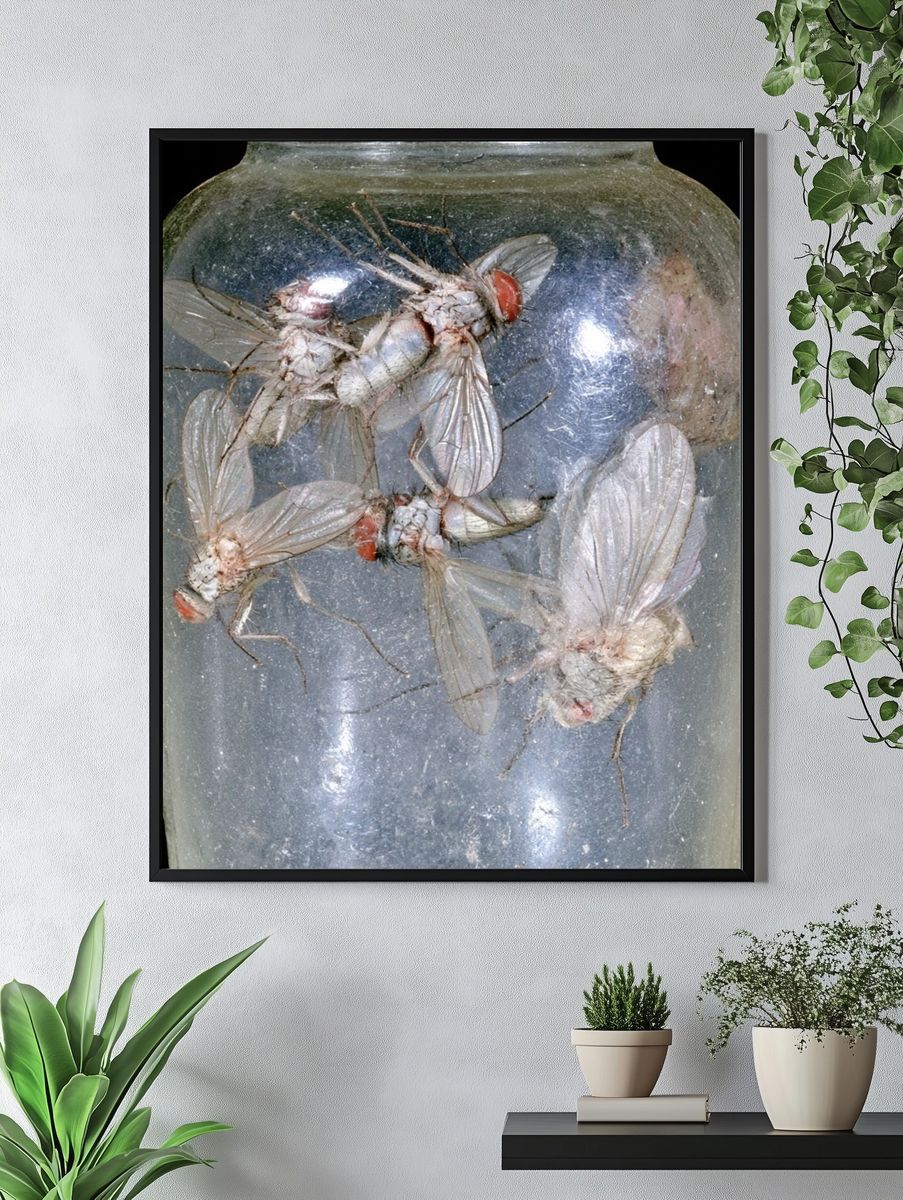 Pinned Flies Specimen Photography Poster. — room view 4