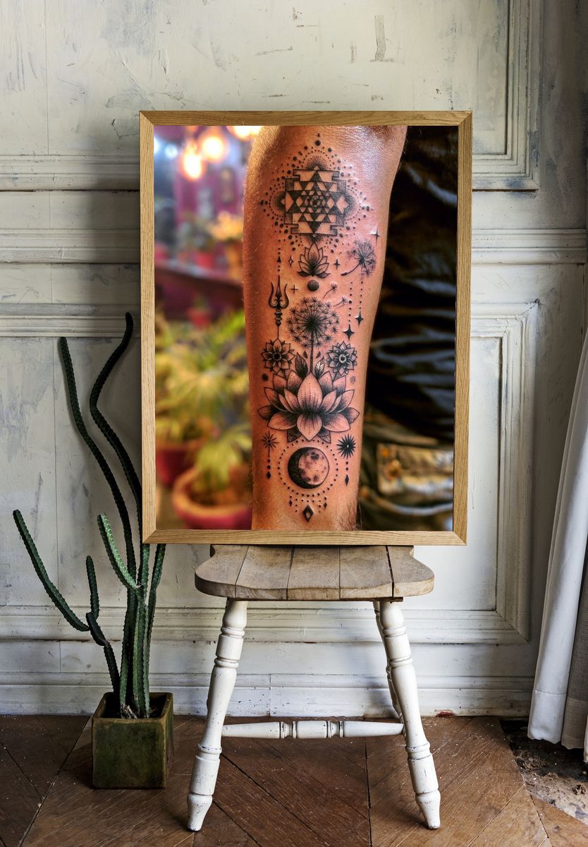 Boho Tattoo Arm Photography Poster. room preview