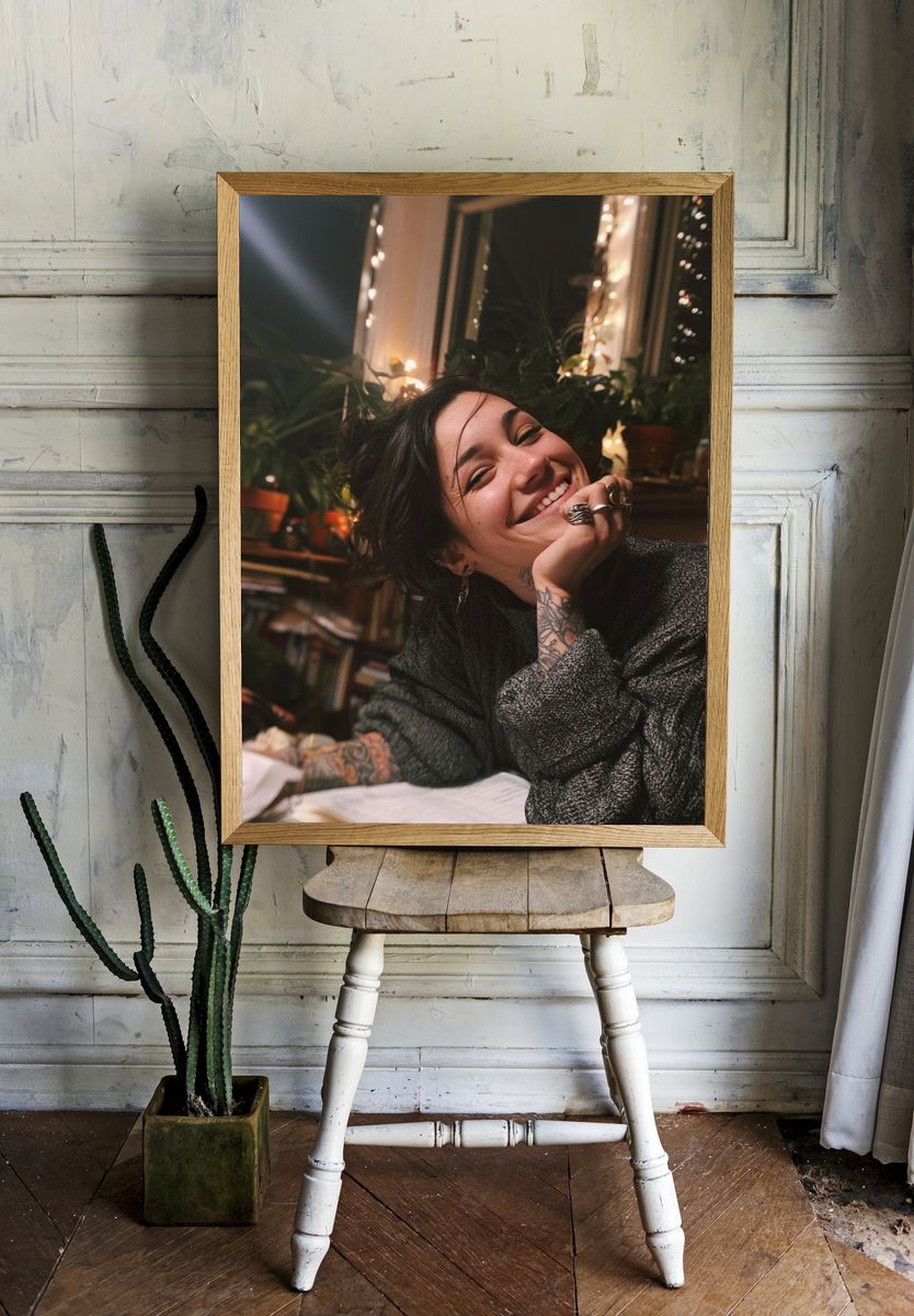 Smiling Woman Portrait Print. — room view 1