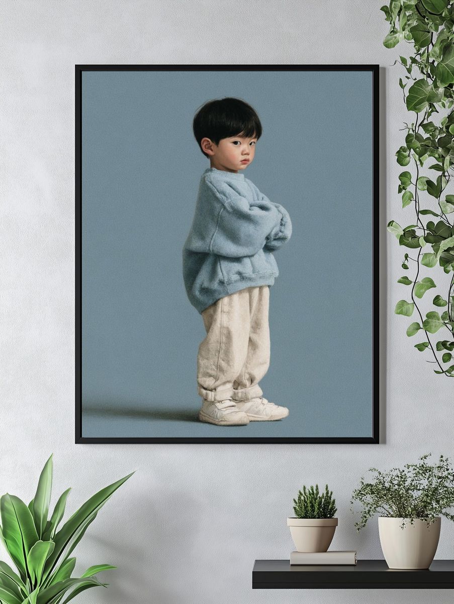 Minimalist Child Portrait Poster. — room view 4