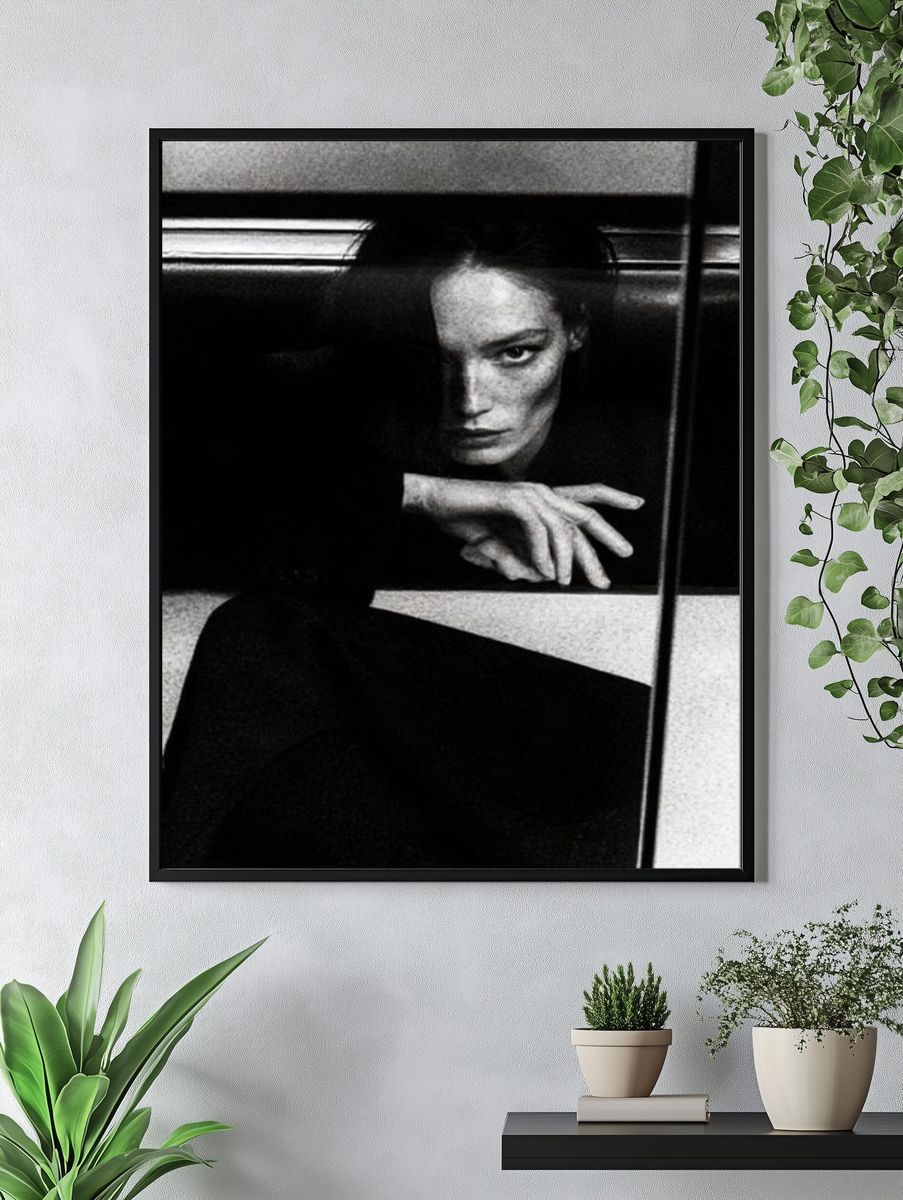Moody Black and White Portrait Poster. — room view 4