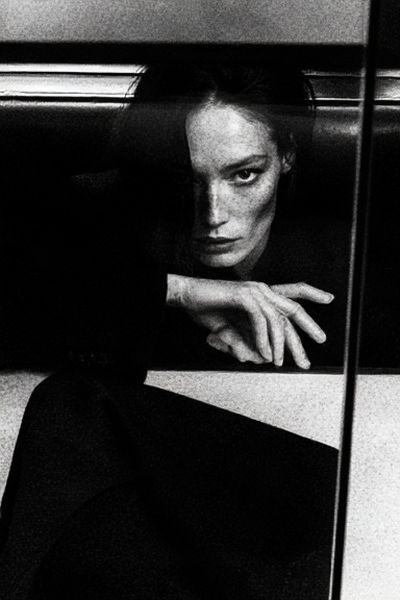 Moody Black and White Portrait Poster. poster