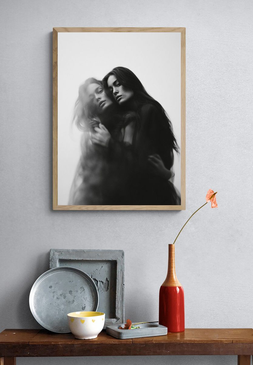 Dreamy Double Exposure Portrait Print. — room view 3