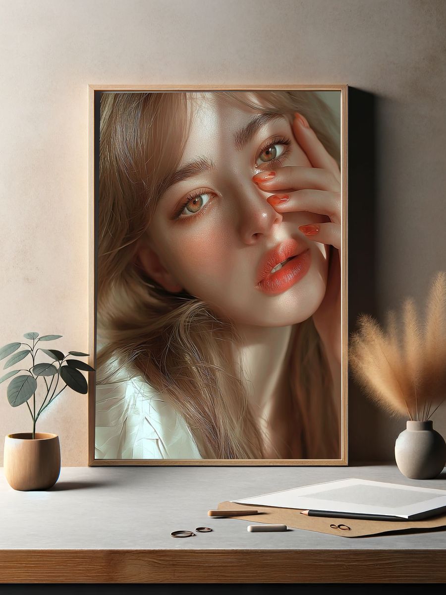 Soft Glam Portrait Print. — room view 2