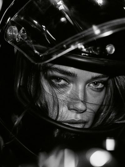 Helmet Portrait Photography Poster. poster