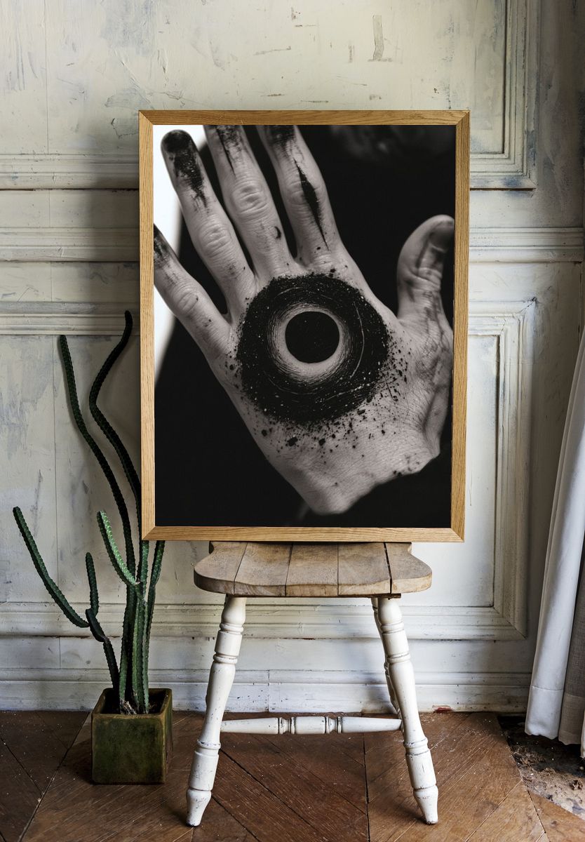 Surreal Hand Circle Photography Poster. — room view 1