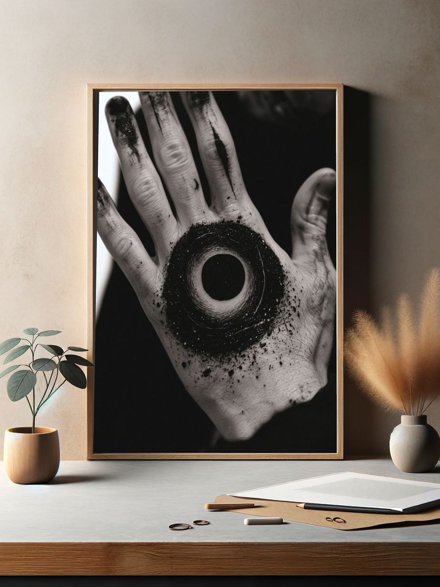 Surreal Hand Circle Photography Poster. — room view 2