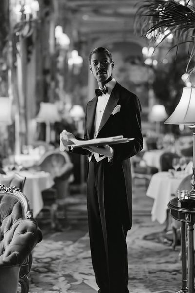Elegant Waiter Portrait Photography Poster.