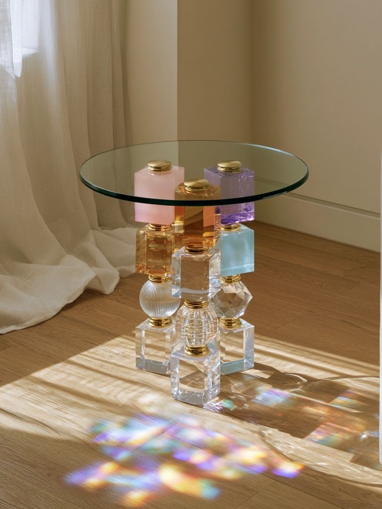 Crystal Side Table Photography Poster. poster detail