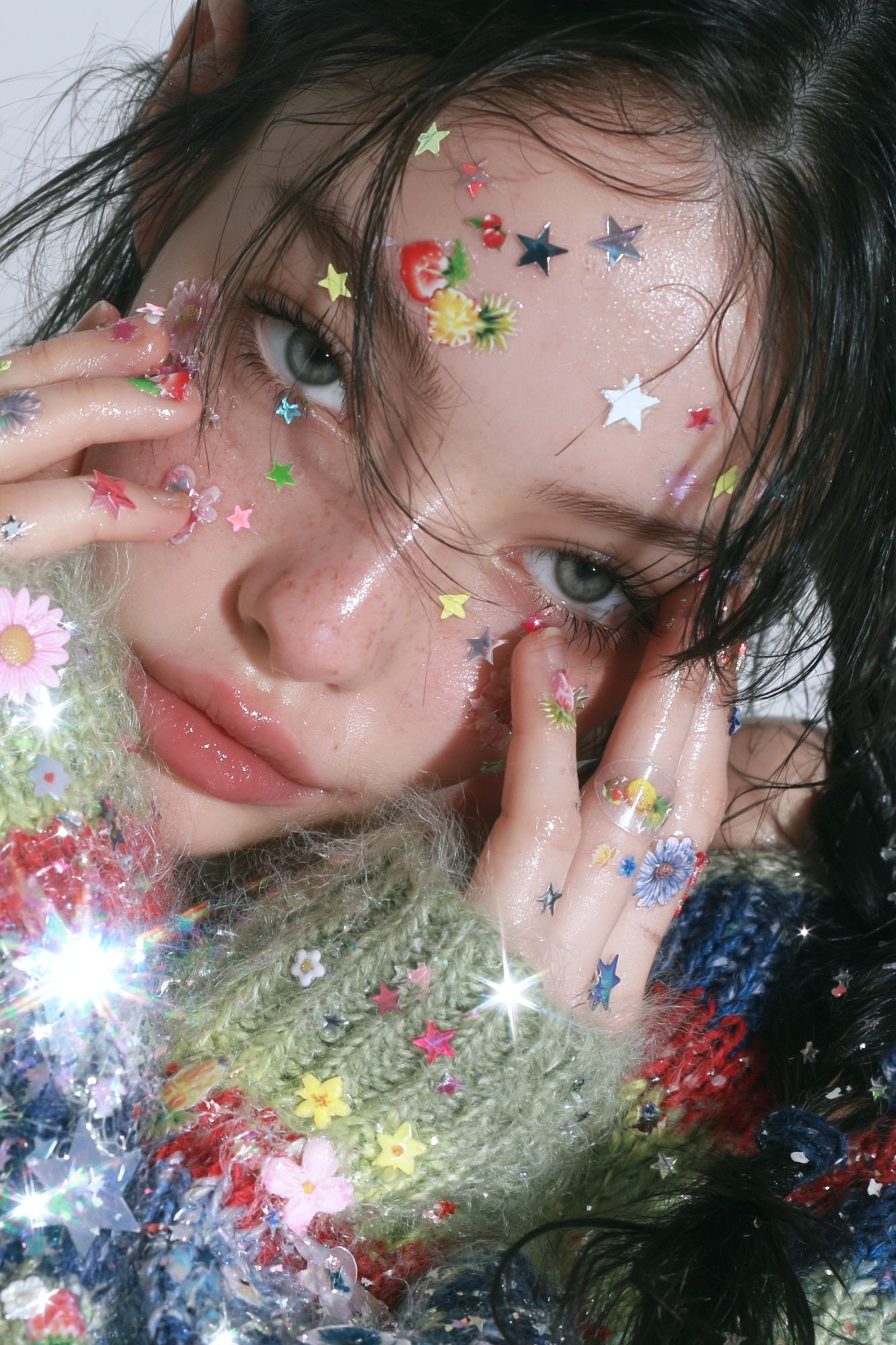 Starry Face Portrait Print. poster detail