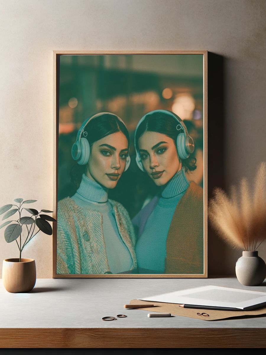 Twin Portrait Photography Poster. — room view 2