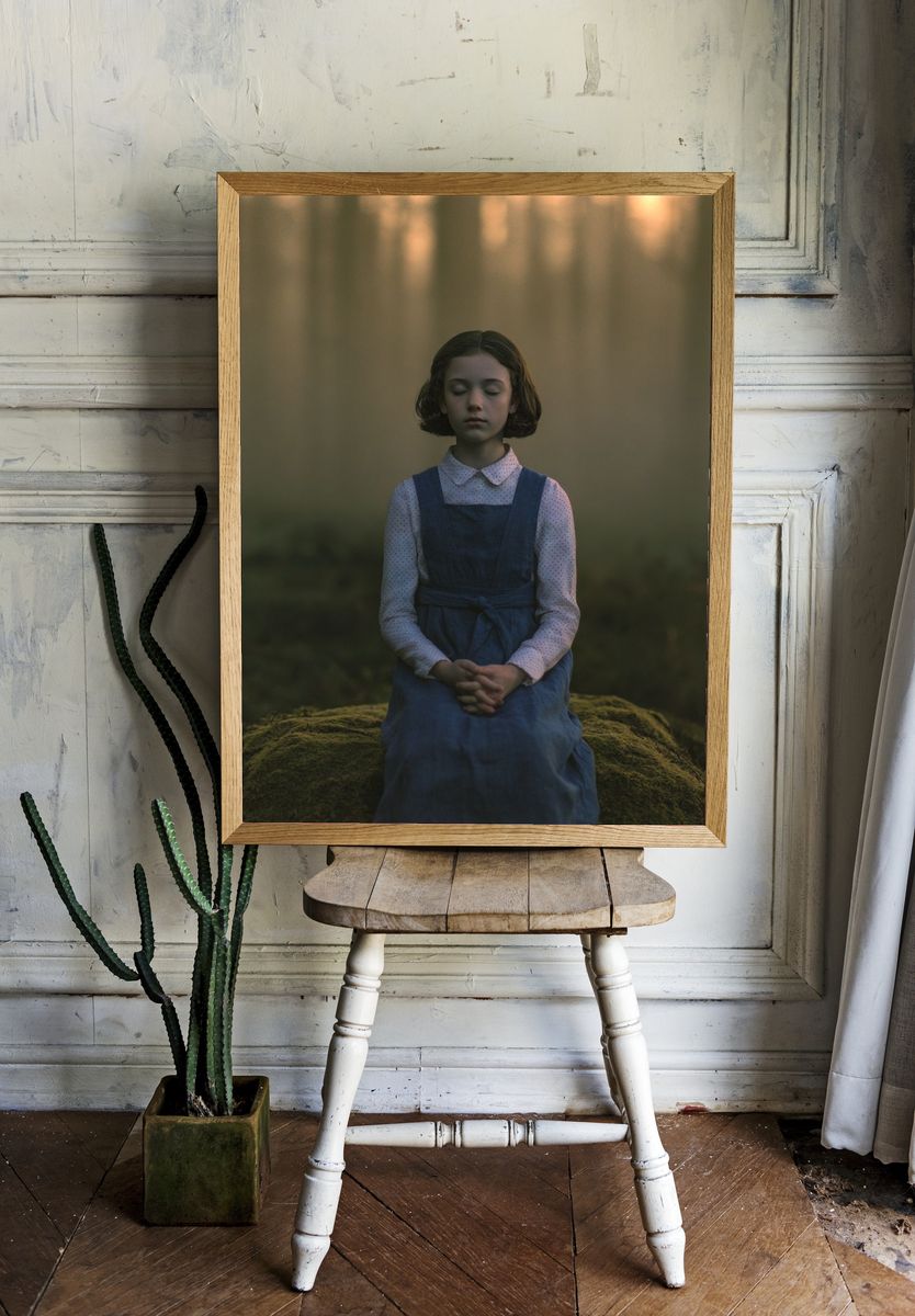 Forest Girl Portrait Print. room preview