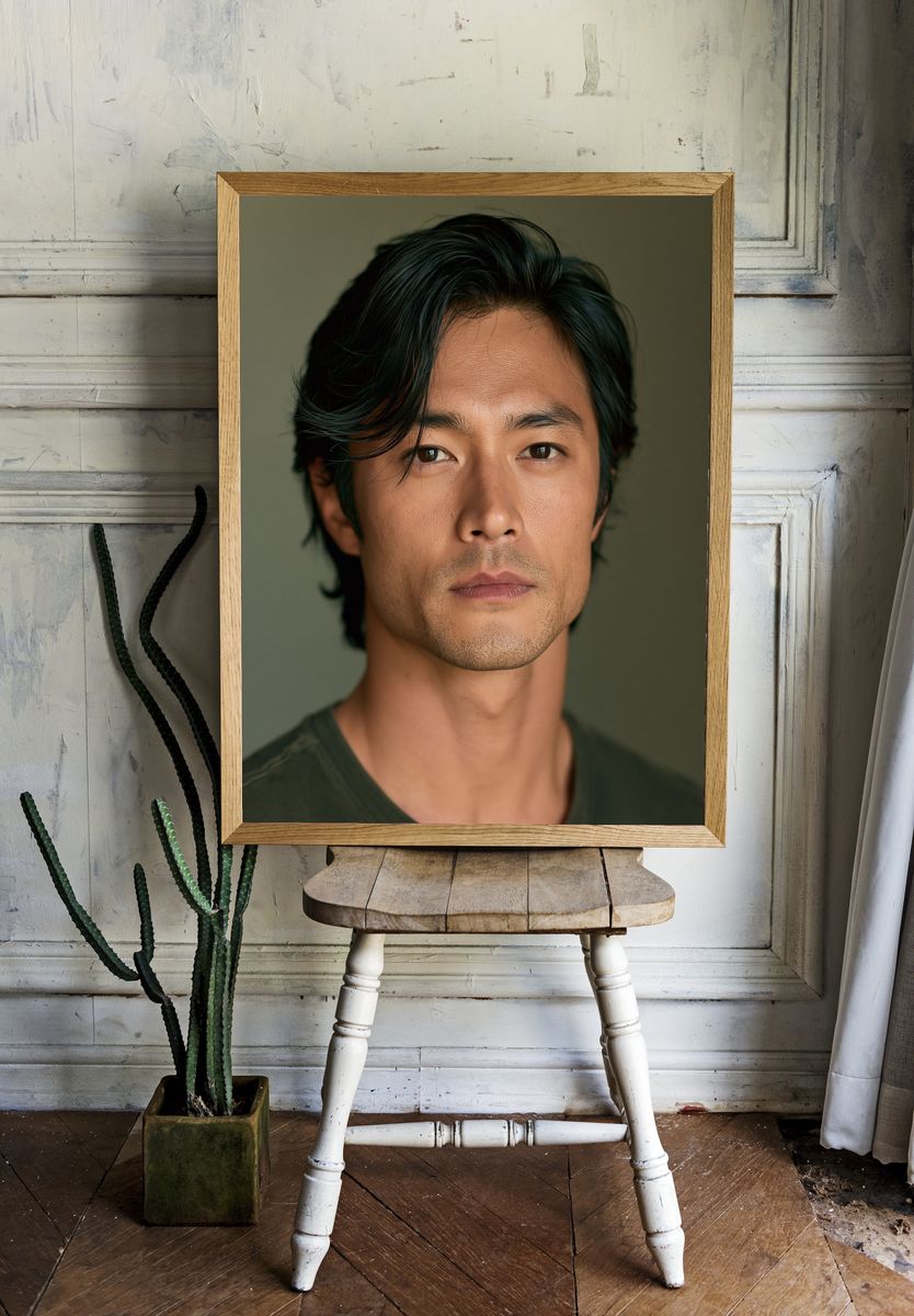 Moody Male Portrait Photography Poster. — room view 1