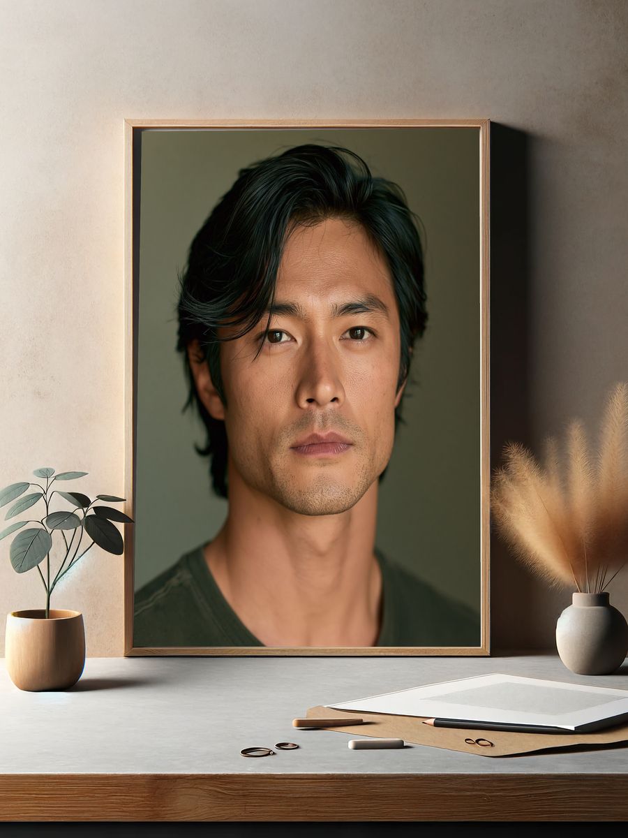 Moody Male Portrait Photography Poster. — room view 2