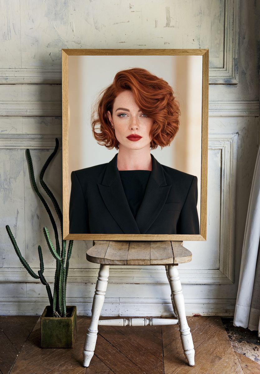Red-Haired Portrait Photography Poster. — room view 1