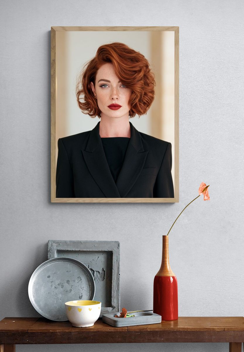 Red-Haired Portrait Photography Poster. — room view 3
