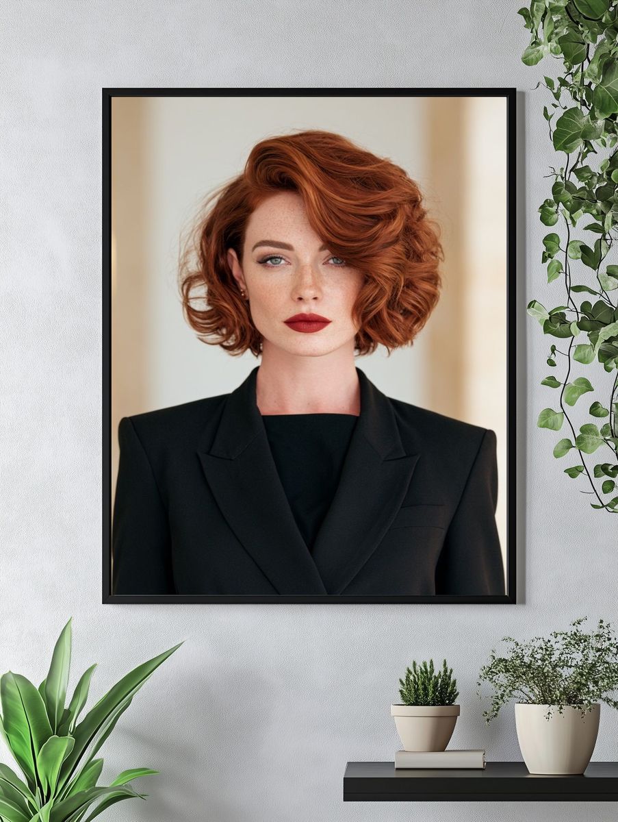 Red-Haired Portrait Photography Poster. — room view 4