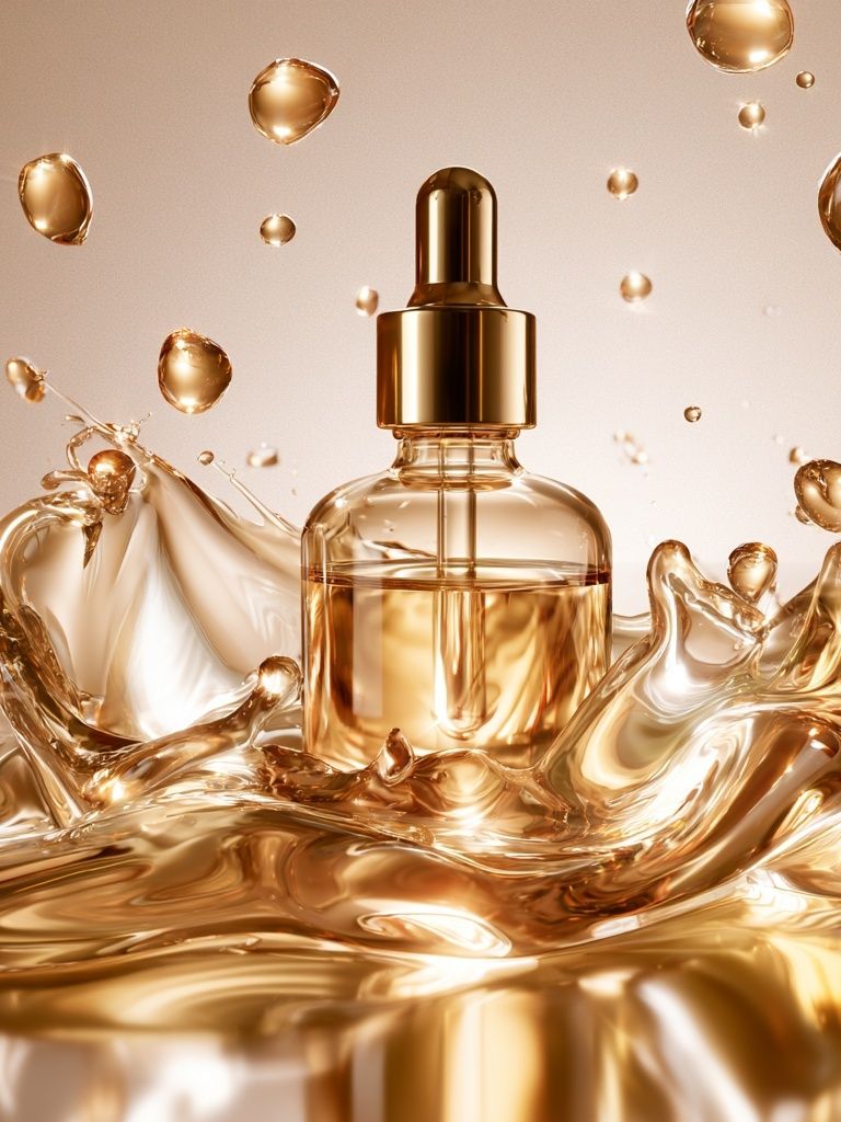 Golden Perfume Bottle Photography Poster. poster — photography art