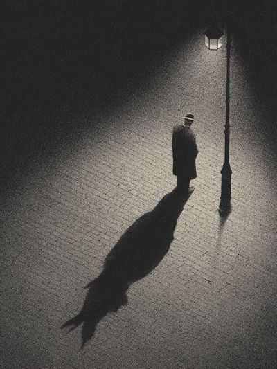 Noir Street Silhouette Photography Poster. poster print