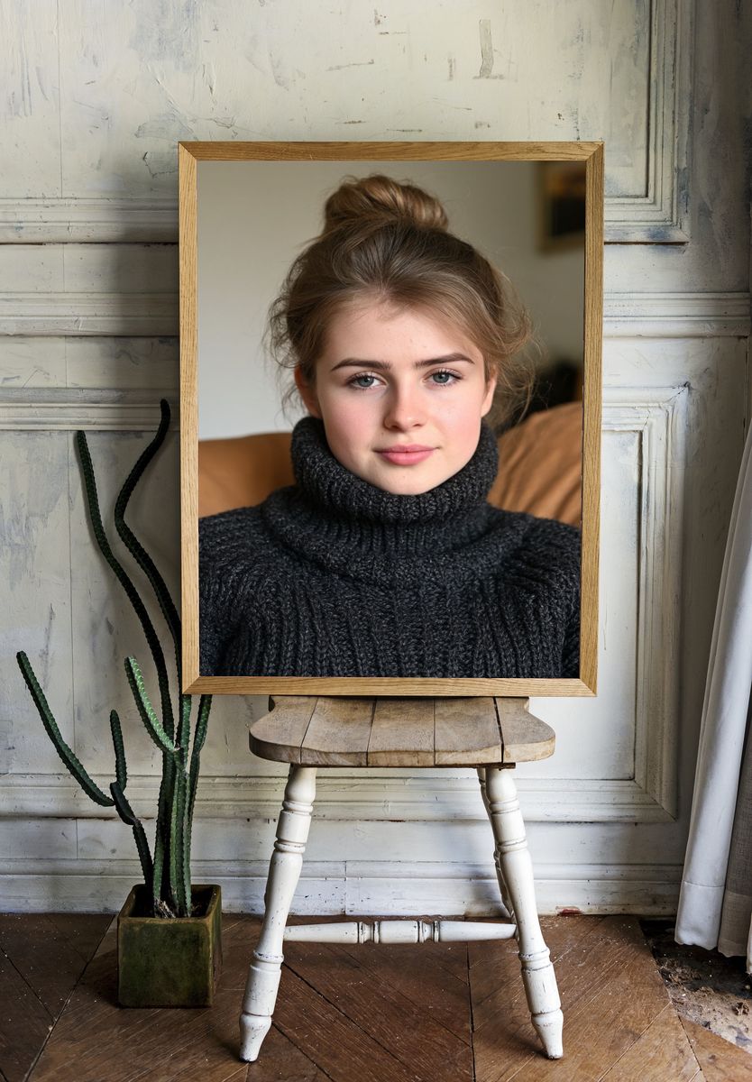 Cozy Portrait Photography Poster. — room view 1