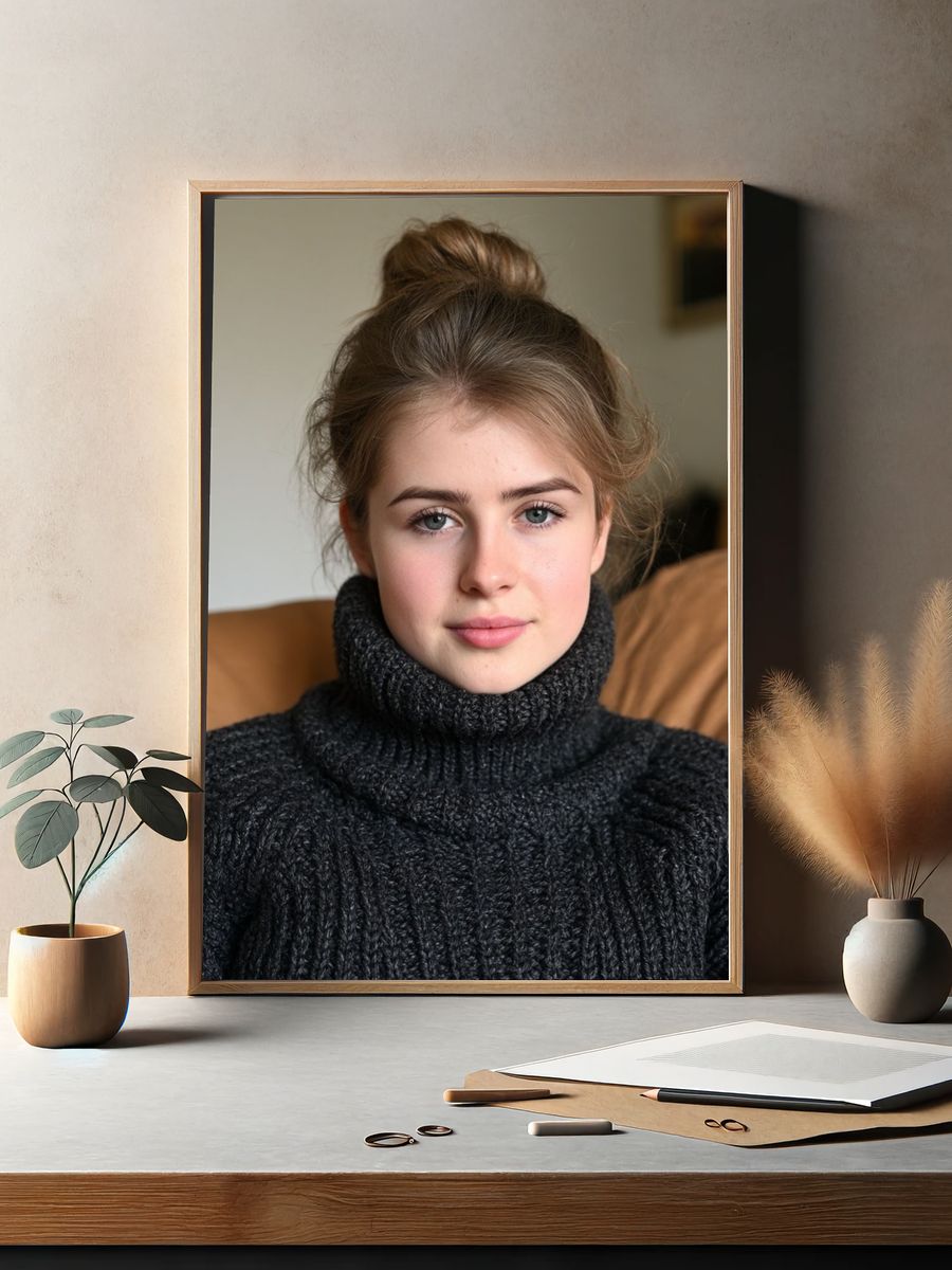 Cozy Portrait Photography Poster. — room view 2