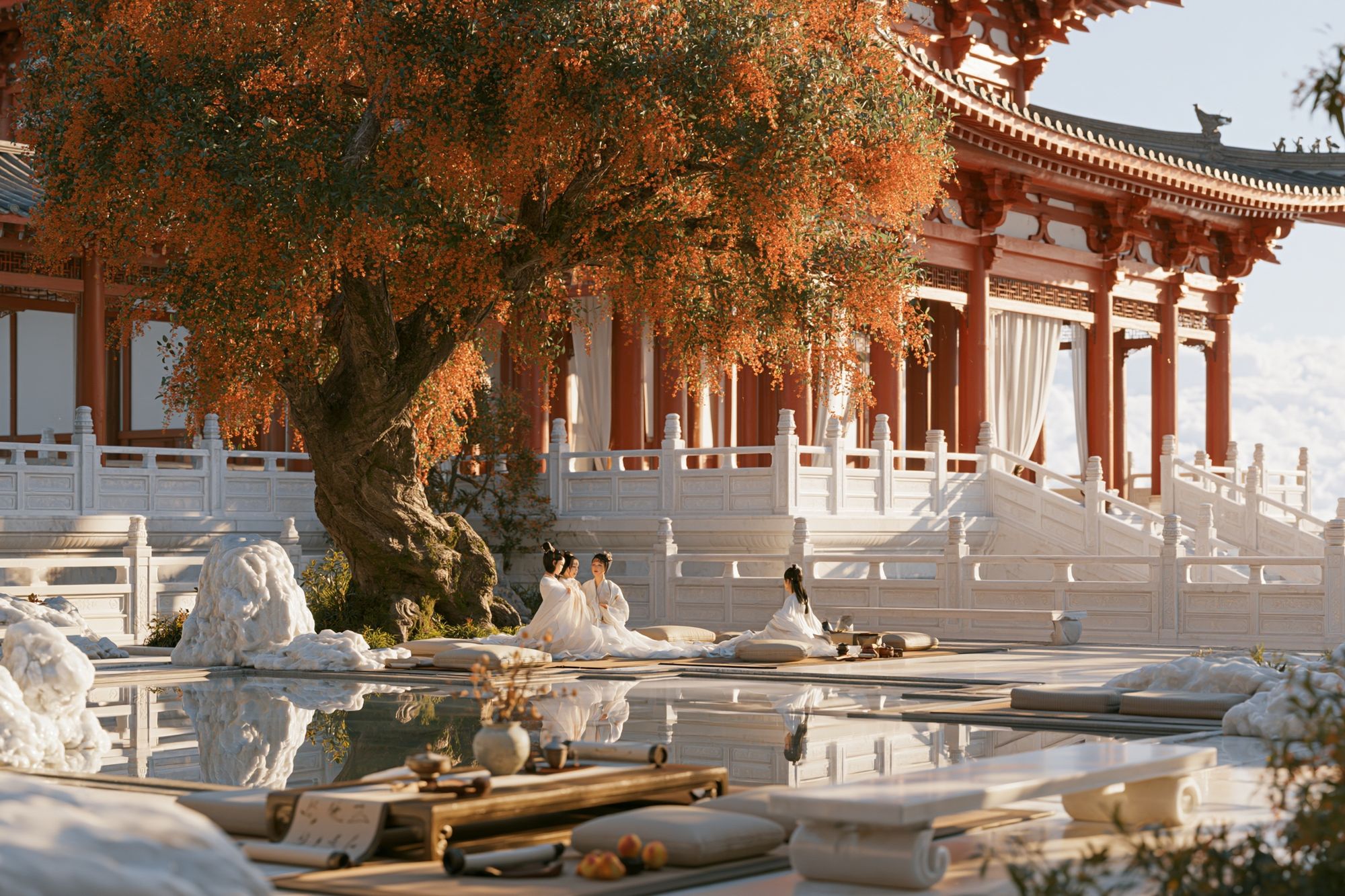 Serene Temple Garden Photography Poster. poster detail