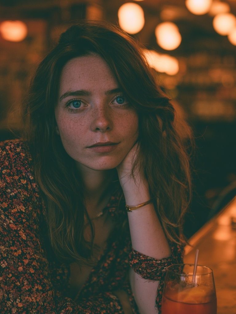 Moody Bar Portrait Photography Poster. poster detail