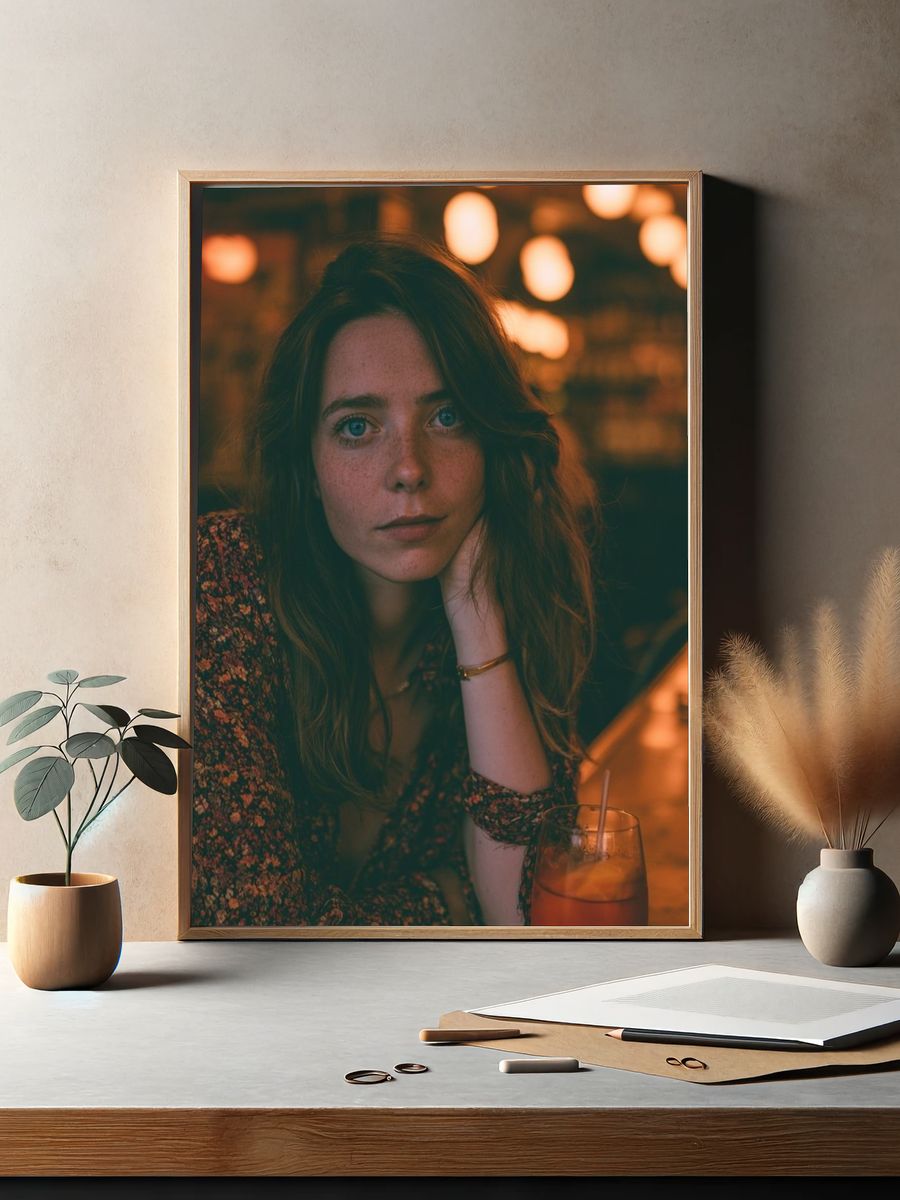 Moody Bar Portrait Photography Poster. — room view 2