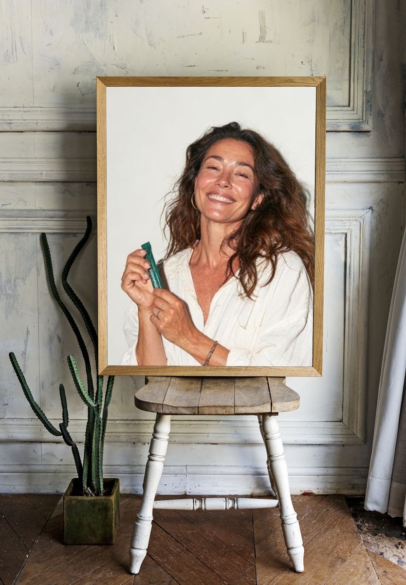 Smiling Woman Portrait Photography Poster. room preview