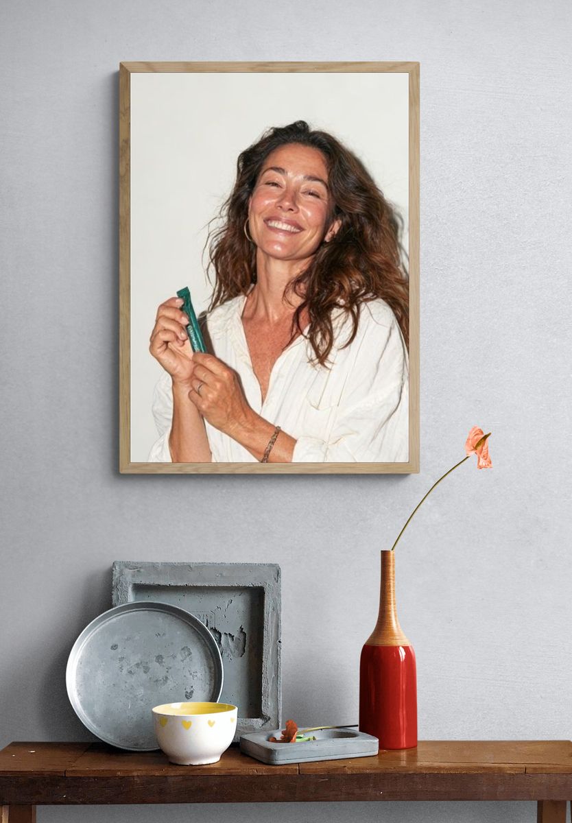 Smiling Woman Portrait Photography Poster. — room view 3
