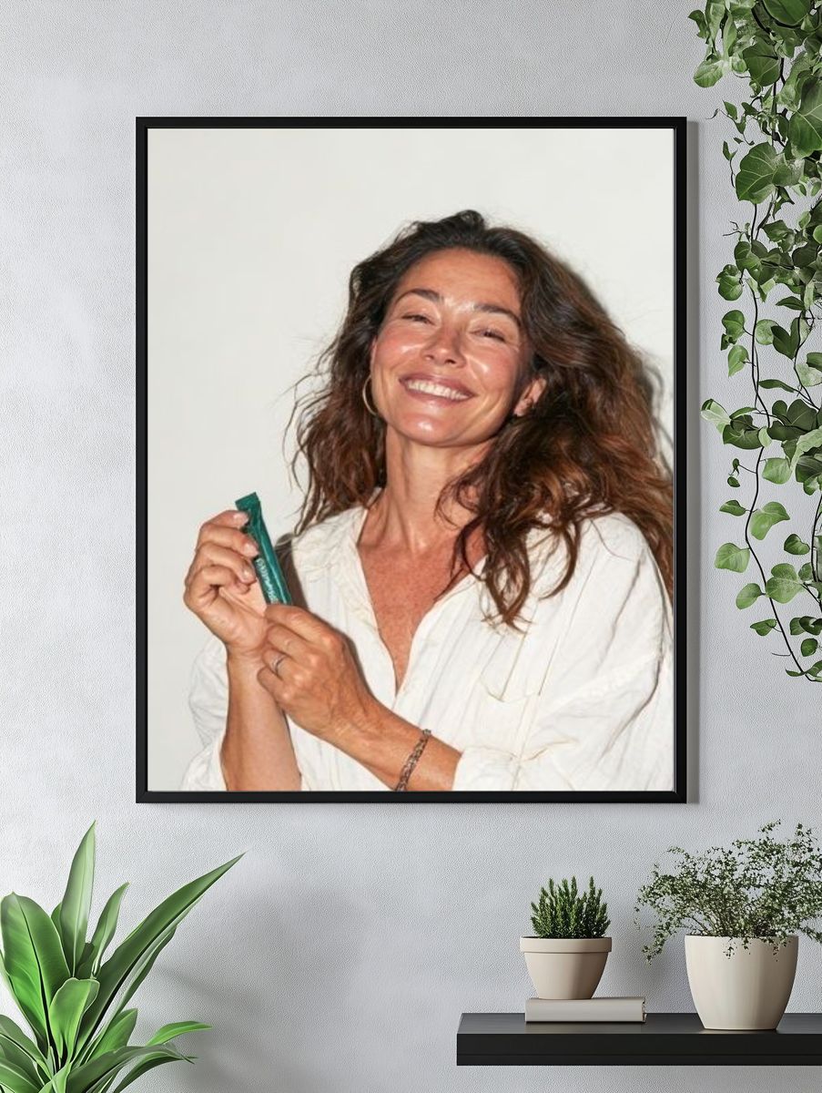 Smiling Woman Portrait Photography Poster. — room view 4