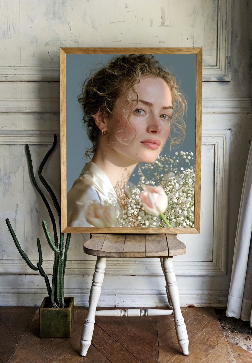 Curly Portrait Photography Poster. — room view 1